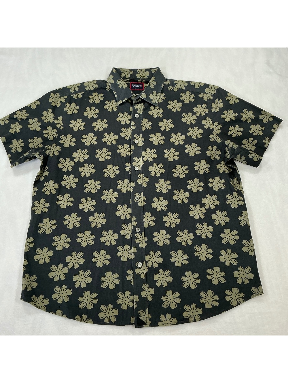 UNTUCKit Dorado‎ Floral Print Short Sleeve Button-Up Shirt Large 100% Cotton